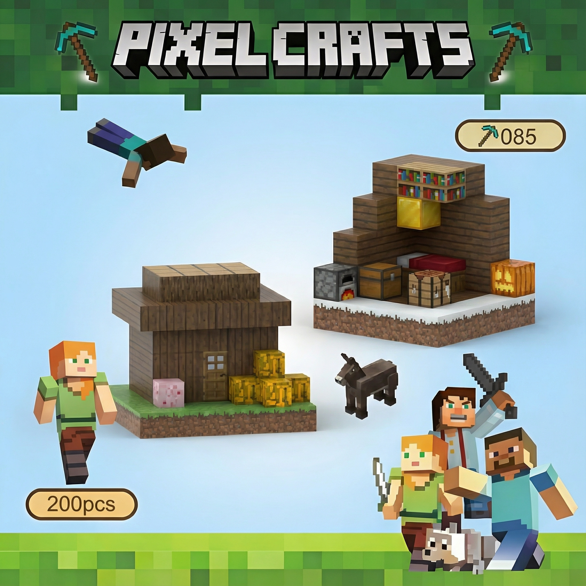 Minecraft Magnetic Cubes houses