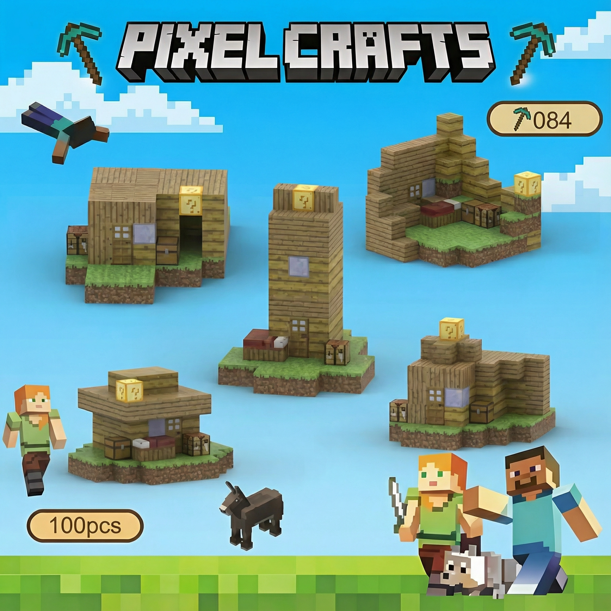 Minecraft Magnetic Cubes houses