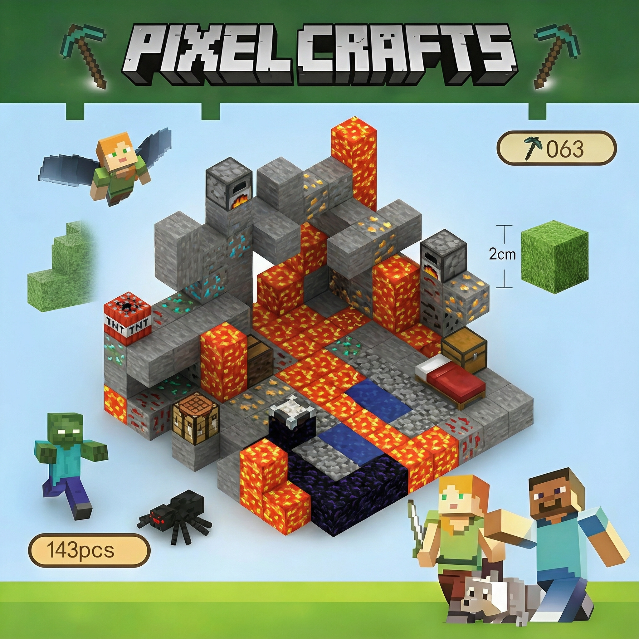 Minecraft Magnetic Cubes minning sets